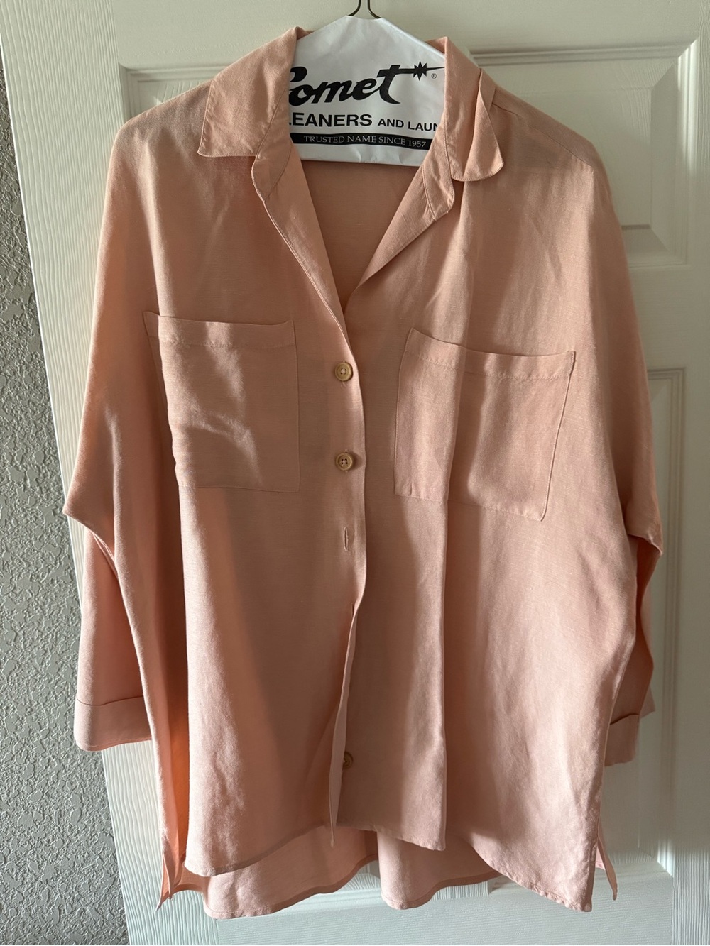Show Me Your MuMu Peach Button-Down Pocket Shirt